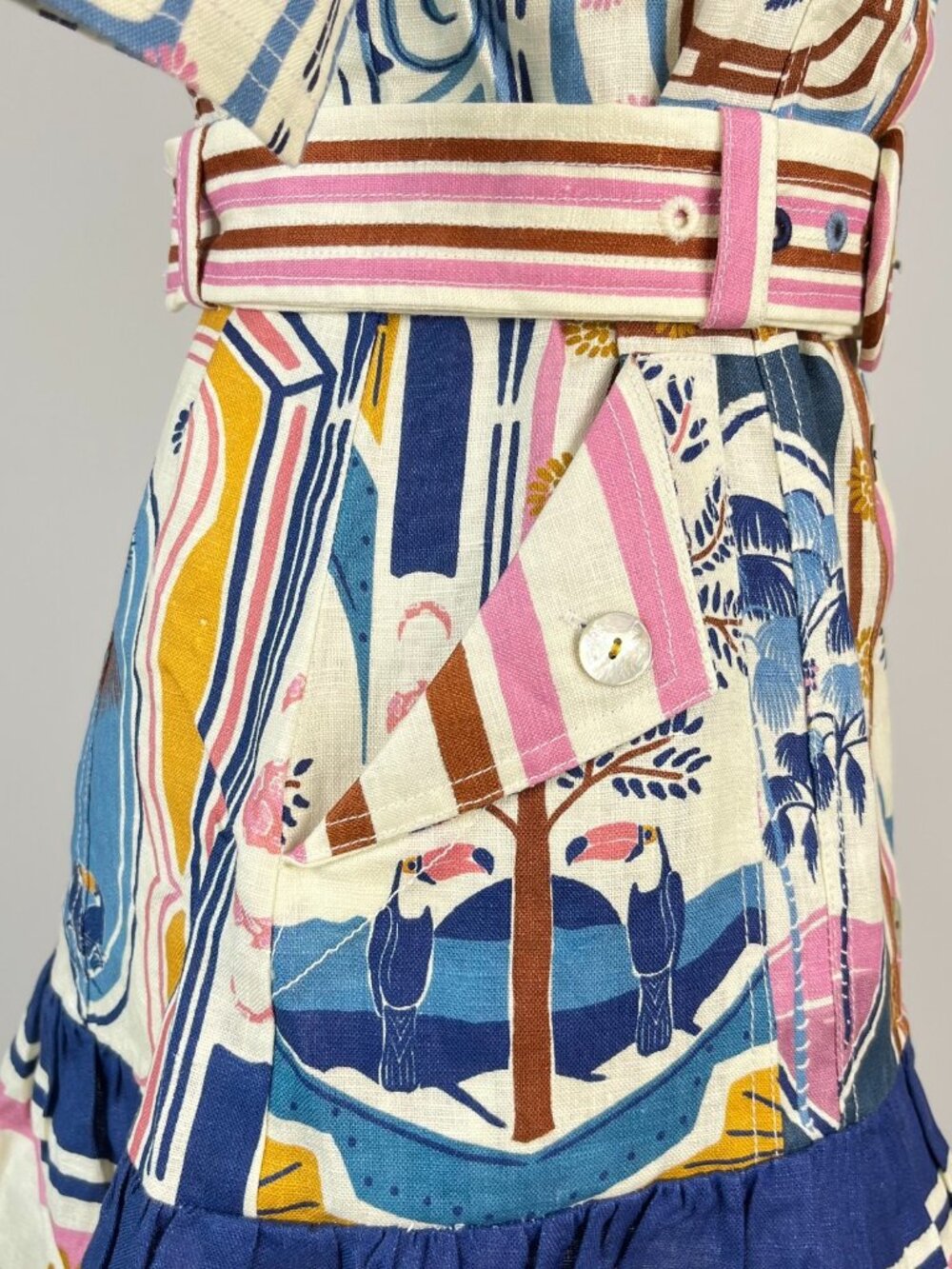 FARM Rio Multicolor Printed Mini Dress — Blue, Pink, Cream, Gold - Picture 7 of 16